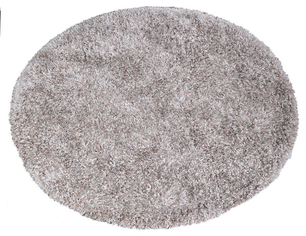 HAND TUFTED SHAG POLYESTER ECO-FRIENDLY AREA RUGS, Silver Color, Solid Design