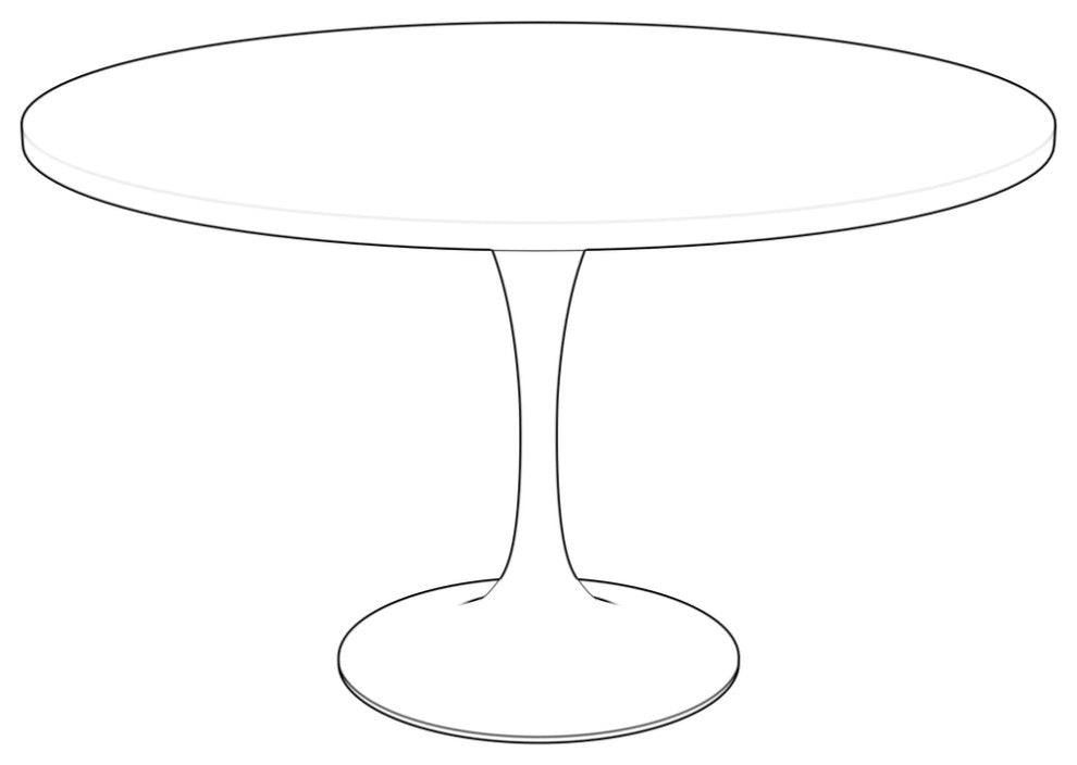 Verve Collection 48 Round Dining Table, Black Base with Black MDF Top