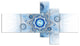 Cabalistic Blue Star Flower, Abstract Canvas Art Print, 60"x32", 5 panels