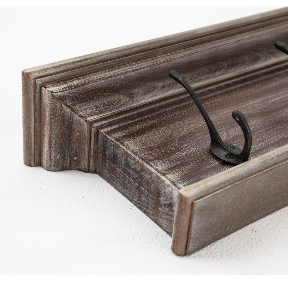 Halifax 6 Hook Coat Rack, Natural Wash