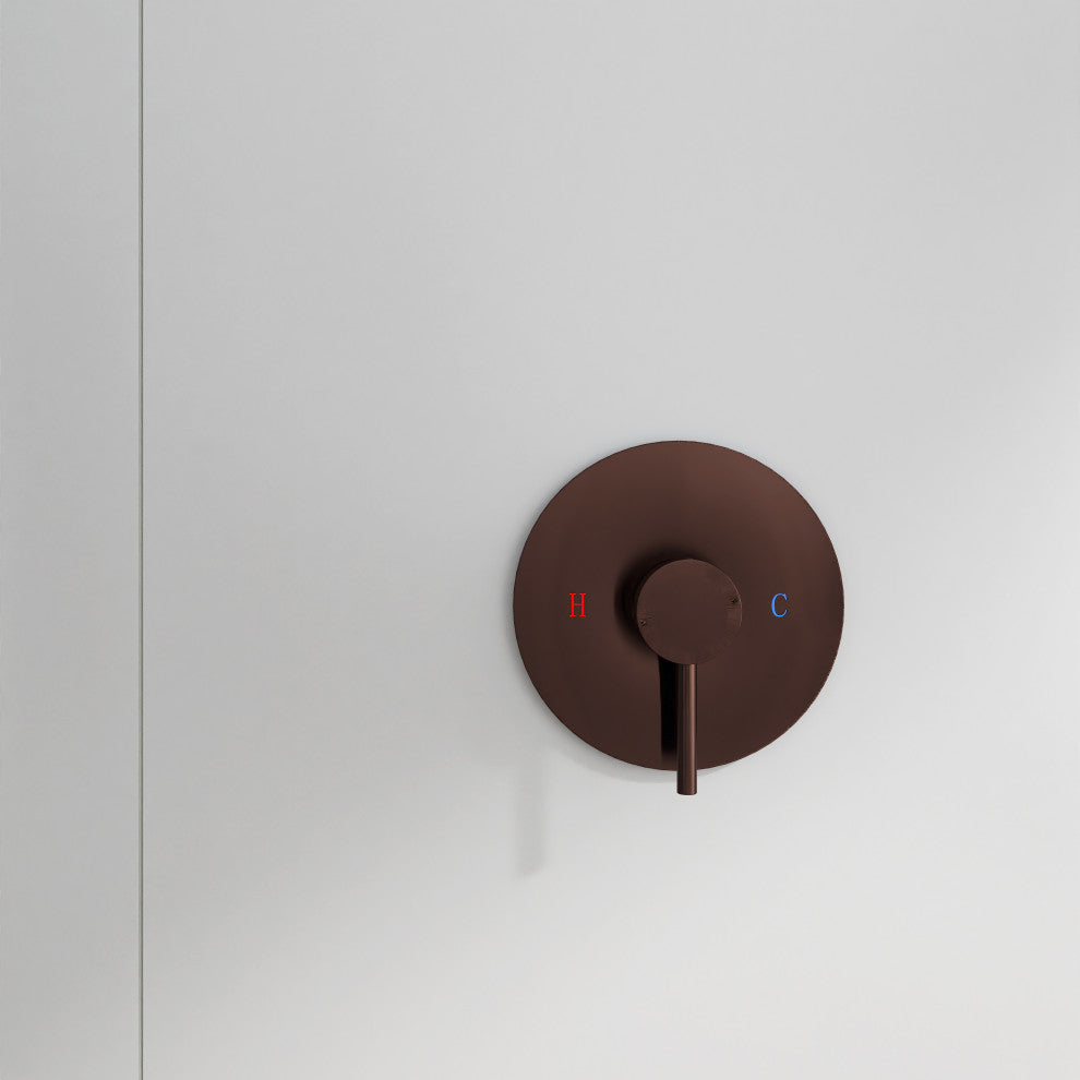 Wall Mount Shower Faucet With Rough-In Valve, Brown