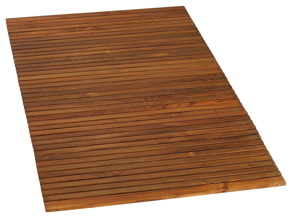 Oskar String Spa Shower Mat, Solid Teak Wood Oiled Finish