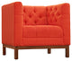 Modern Contemporary Fabric Armchair, Atomic Red, Fabric