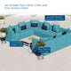 Lounge Sectional Sofa Set, Fabric, Blue, Modern, Outdoor Patio Balcony Garden