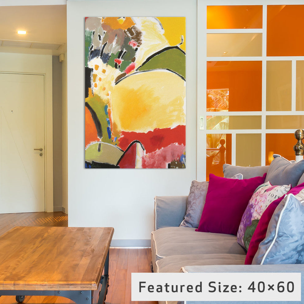 "Yellow Hill" by Kim Parker, 40x26x1.5