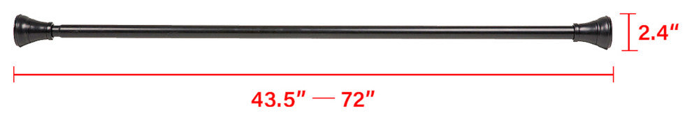 Utopia Alley Adjustable 72-Inch Shower Curtain Tension Rod, Matt Black