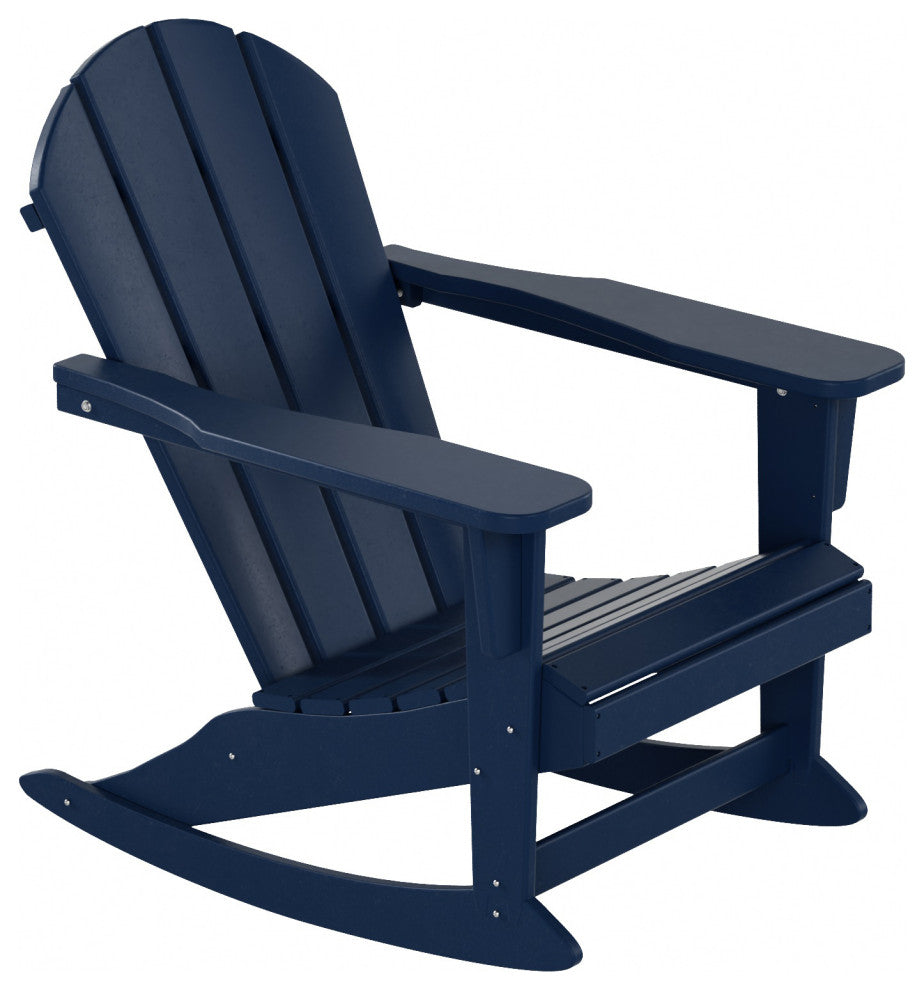 WestinTrends 2PC Outdoor Patio Porch Rocker Classic Adirondack Rocking Chair Set, Navy Blue