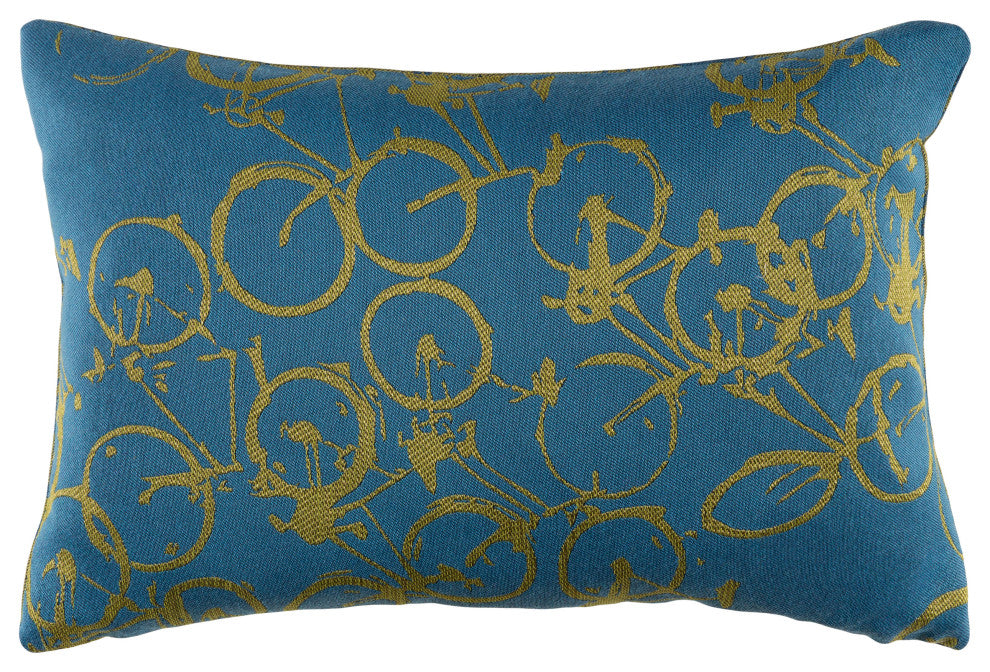 Surya Pedal Power PDP-004 22"x22" Pillow Kit, Lime/Sky Blue