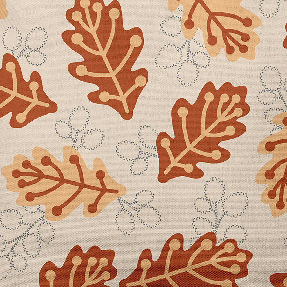 26" x 26" Retro Leaves Decorative Throw Pillow, Sienna