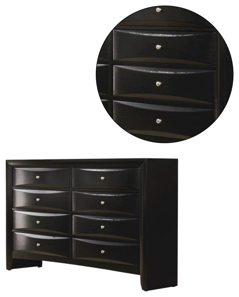 Wood Dresser with 8 Drawers, Black