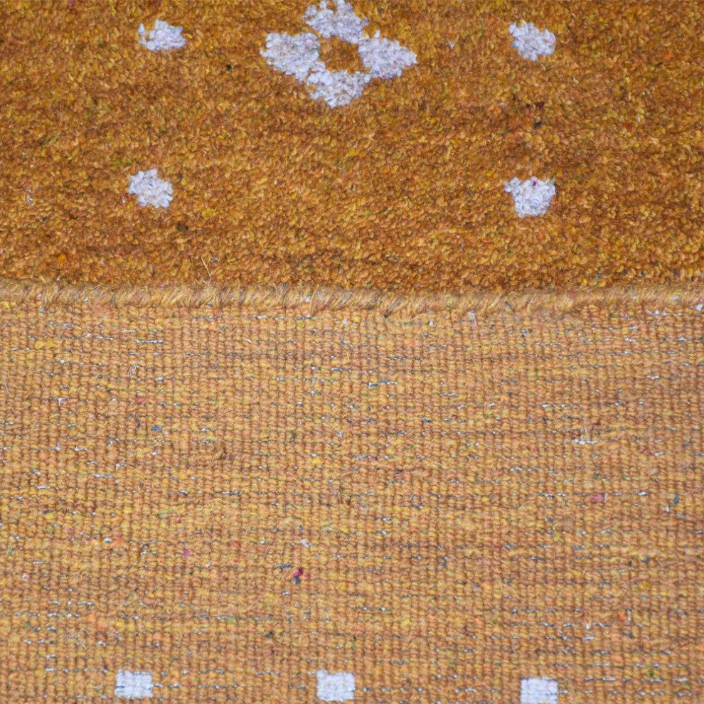 HAND KNOTTED LOOM SILK AREA RUGS-6'7''x9'10'',Rectangle,Gold,Contemporary