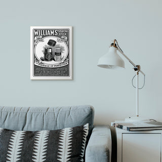 Shaving Advertisement Vintage Black And White Design, 13"x19"