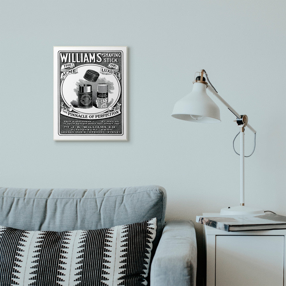 Shaving Advertisement Vintage Black And White Design, 13"x19"