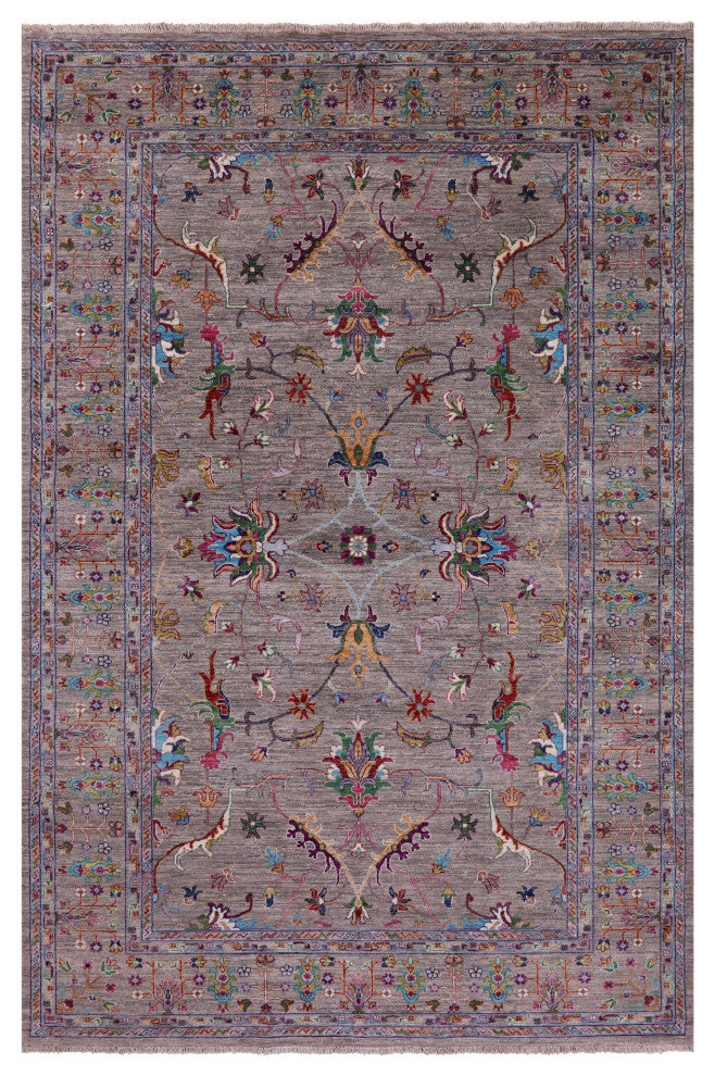 Persian Tabriz Hand Knotted Rug 6' 7" X 10' 0" Q9821