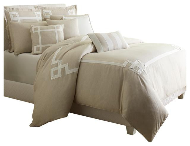 Aico Amini Avenue A King 10 pc Comforter Set in Natural