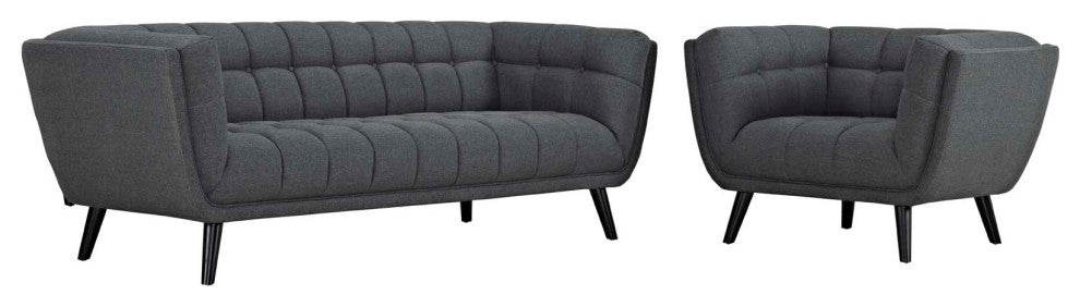 Bestow 2 Piece Upholstered Fabric Sofa And Armchair Set