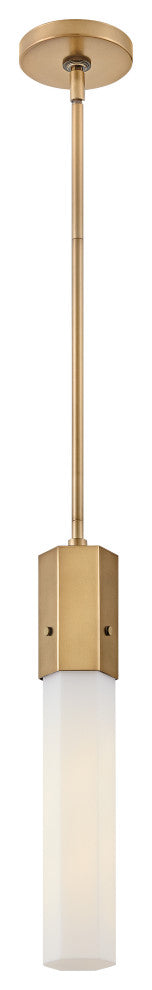 Hinkley 16.75" Facet Extra Small Pendant Light - Heritage Brass + Etched Glass