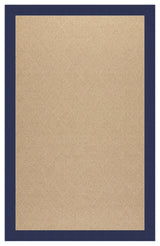 Zoe-Cane Wicker Machine Tufted Rectangle Rug, Navy, 9'x12'