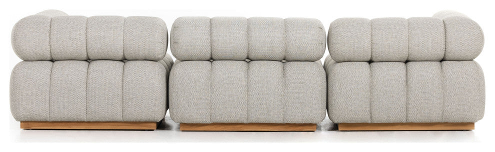 Roma Outdoor 3pc Sectional-Ash