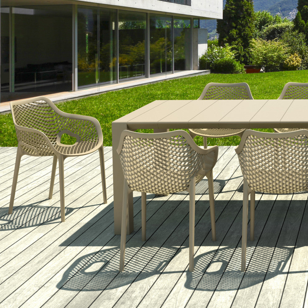 Air XL Extension Dining Set 11-Piece Taupe