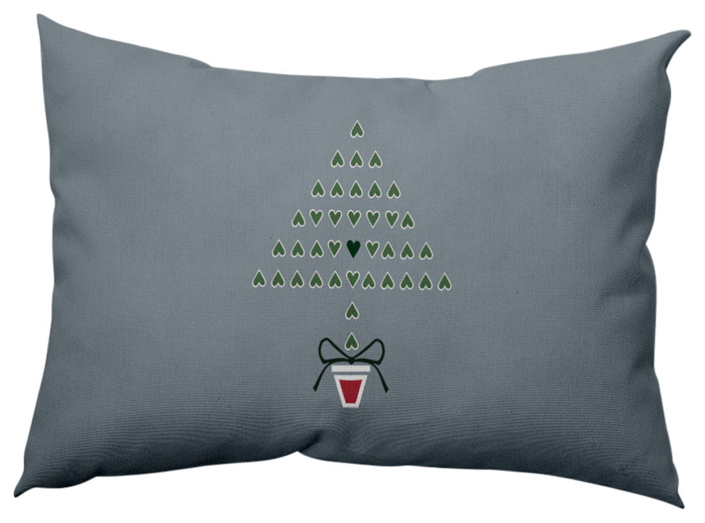 Hearty Holidays Decorative Throw Pillow, Mid Gray, 14"x20"