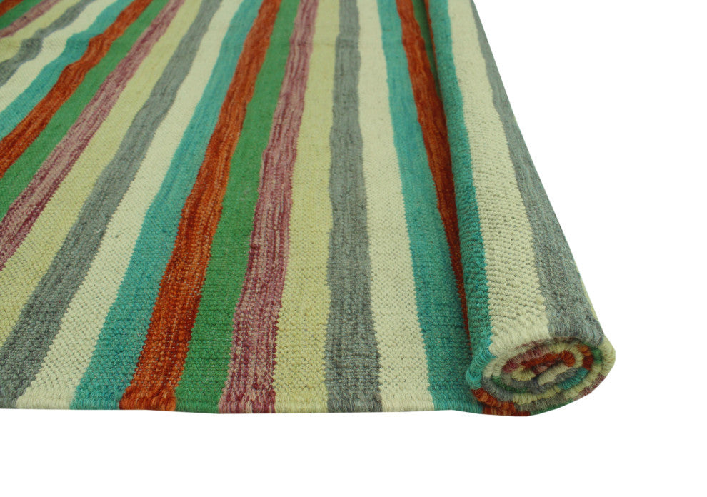 Winchester Flatweave Obi Rust/Green Rug, 3'11 x 5'10