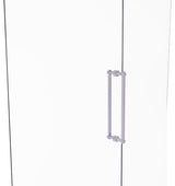 Contemporary 18" Grooved Accent Back to Back Shower Door Pull, Polished Chrome
