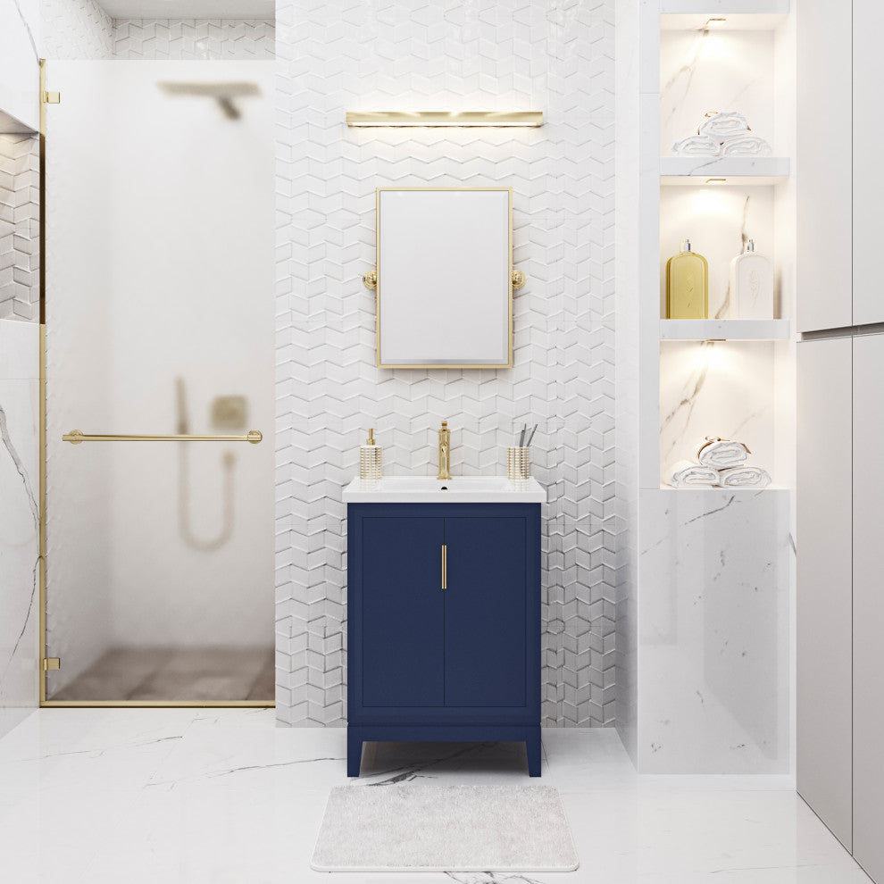 Elise 24 In. Ceramic Sink Top Vanity in Monarch Blue