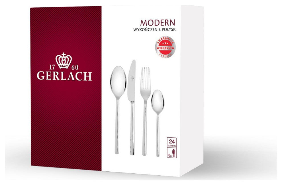 MODERNO  24 Piece Stainless Steel Flatware Set