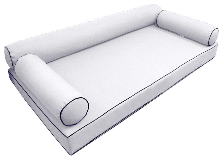 Style6 Twin Size Contrast Pipe Trim Bolster Pillow Outdoor Slip Cover ONLY AD105