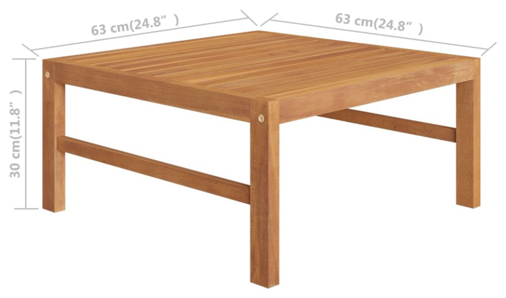 vidaXL 2 Piece Patio Lounge Set With Cream Cushions Teak Wood