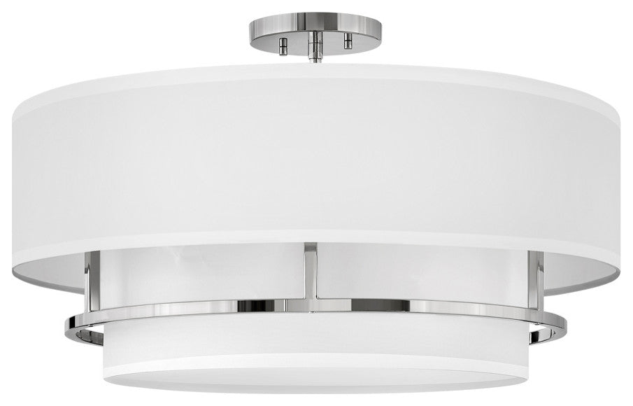 Graham Large Semi-Flush Mount in Polished Nickel