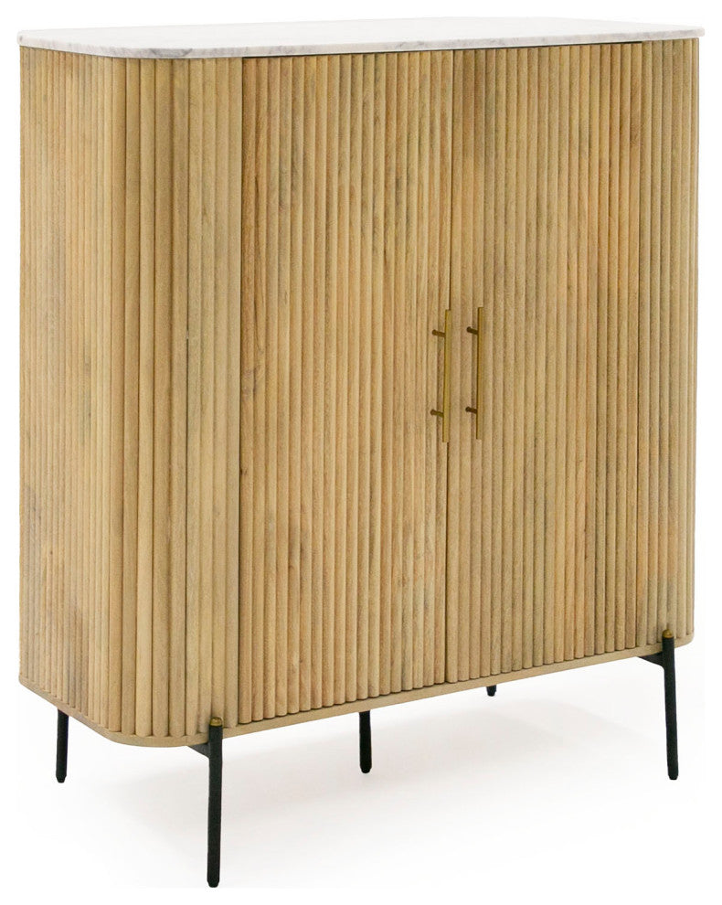 Modrest Cambridge White Marble and Mango Tall Buffet