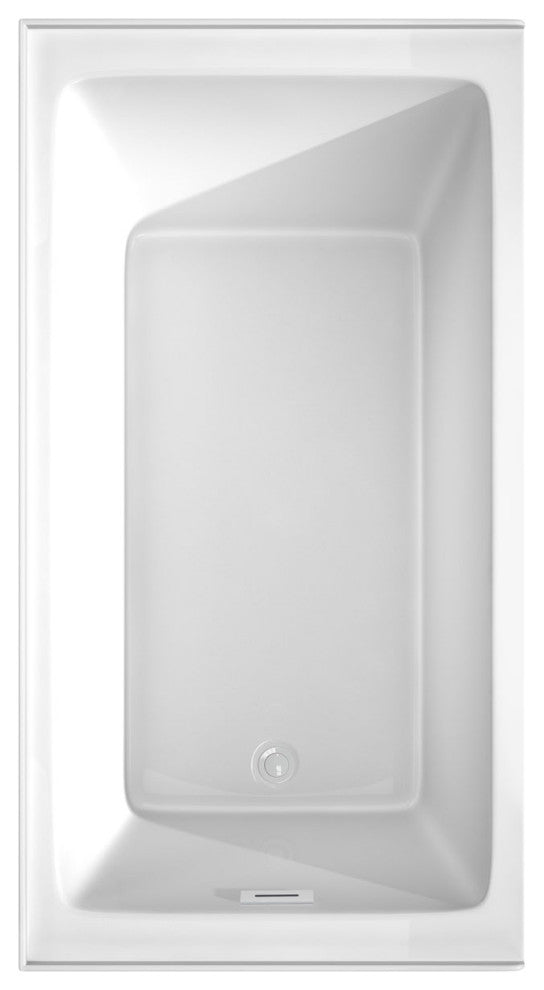 60x32" Alcove Bathtub, White, Left-Hand Drain, Overflow Trim, White