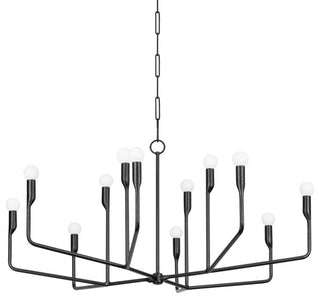 Norman 12 Light Chandelier, Forged Iron