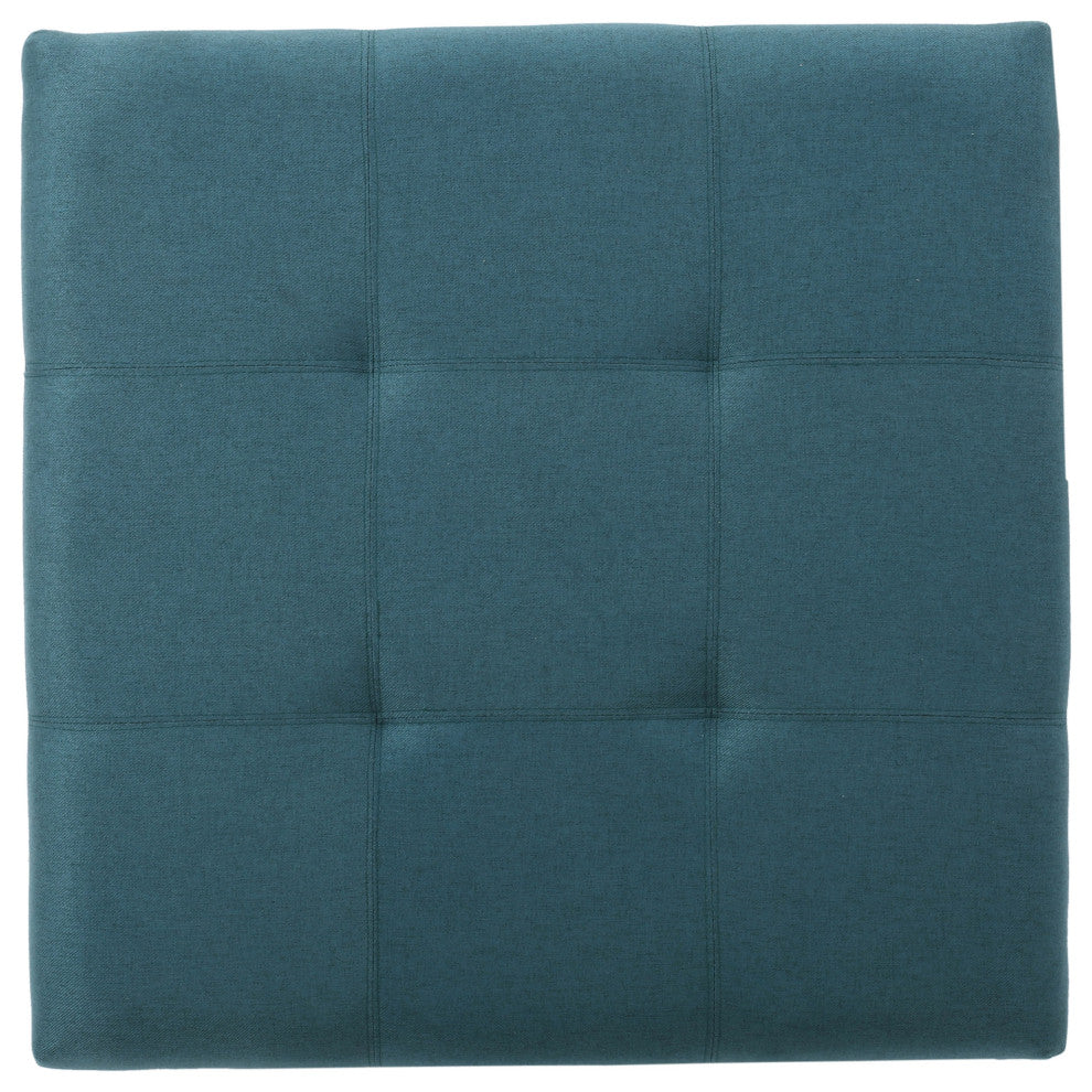 GDF Studio Carlyle Fabric Storage Ottoman, Dark Teal Fabric
