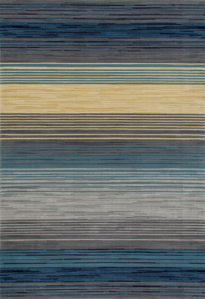 Bastille Heathered Stripe Blue 9'2"x12'4" Area Rug