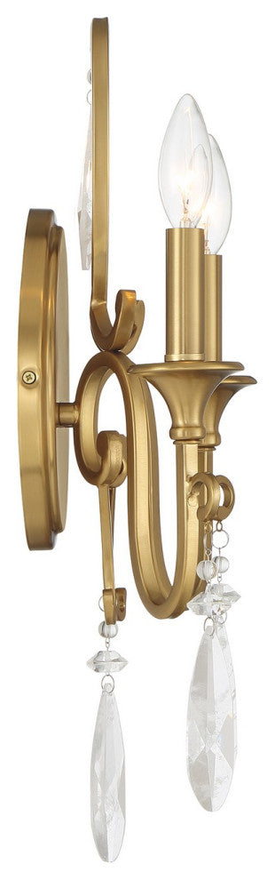 Fairchild 2-Light Wall Sconce, Warm Brass