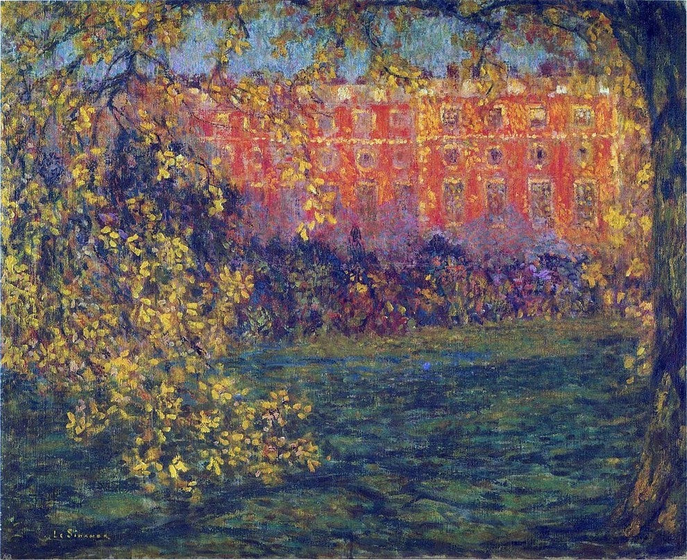 Henri Le Sidaner Autumn at Hampton Court, 20"x25" Wall Decal