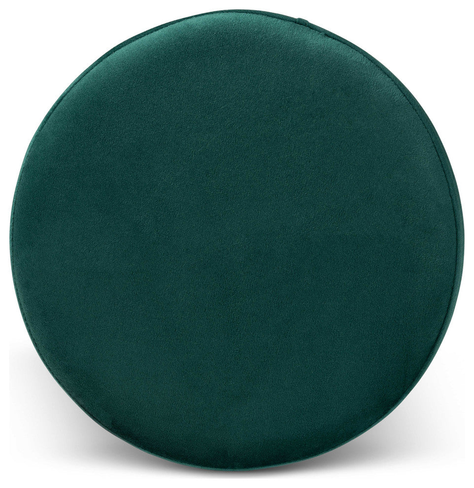 Greaves Glam Velvet Fabric Upholstered Ottoman, Green/Gold