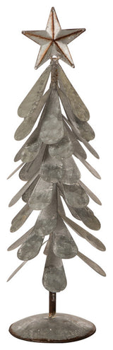 2-Piece Galvanized Metal Christmas Table Tree Decor