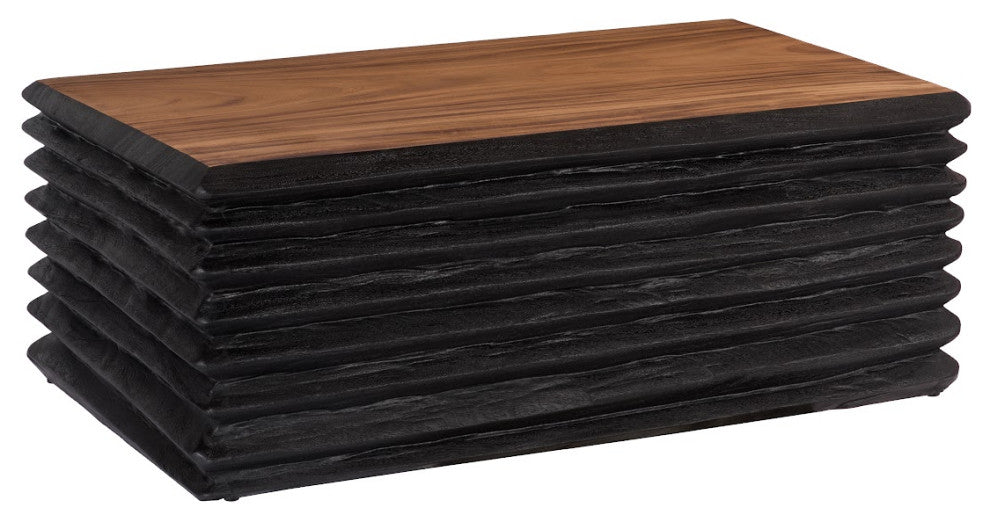 Layered Coffee Table, Burnt, Natural