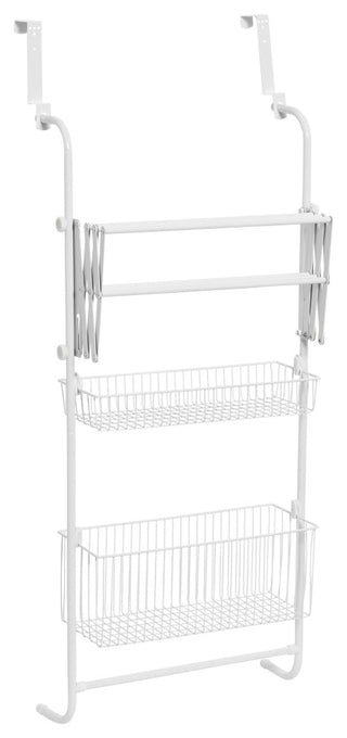 Metal Over the Door Drying Storage Rack, White