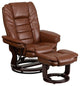 Pemberly Row Leather Recliner in Vintage Brown