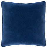 Surya Safflower Navy Pillow Shell With Polyester Insert 22"H X 22"W