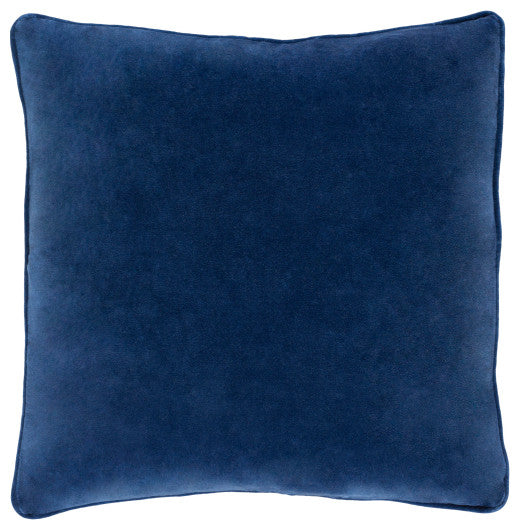 Surya Safflower Navy Pillow Shell With Polyester Insert 22"H X 22"W