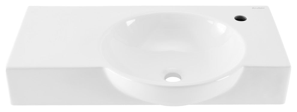 Chateau 30" Right Side Faucet Wall-Mount Bathroom Sink, Right-Side Faucet