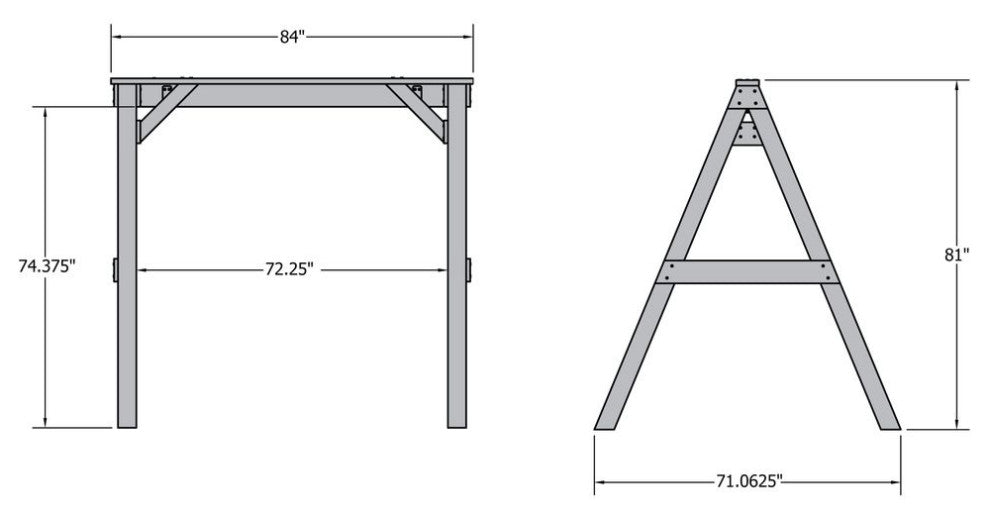 A-Frame Porch Swing Stand, Coastal Teak