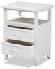 Yoder Contemporary White 2-Drawer Nightstand