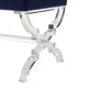 Enzo Velvet Acrylic X-Leg Bench, Navy